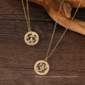 2022 New Arrivals Fashion Simple Gold Zodiac Necklace